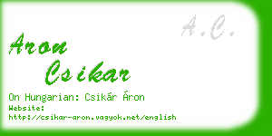 aron csikar business card